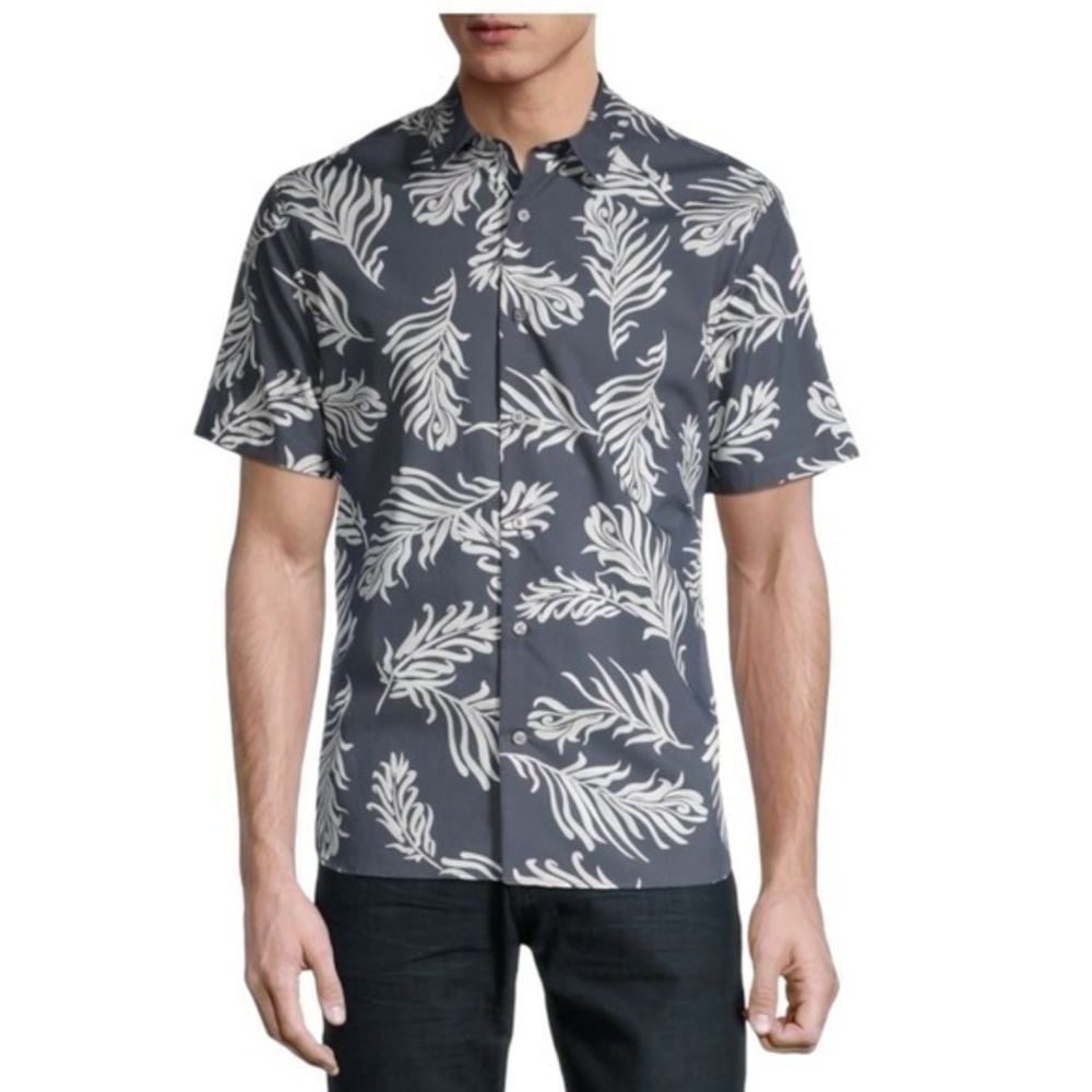 VINCE
​Classic-Fit Leaf-Print‎ Shirt Size XL NWT